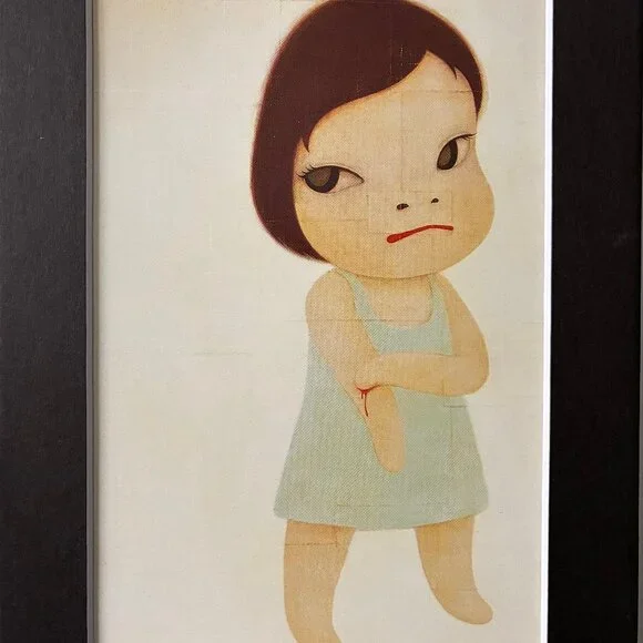 NWT ART PRINT WITH MAT: Slight Fever, Yoshitomo Nara - Picture 2 of 3